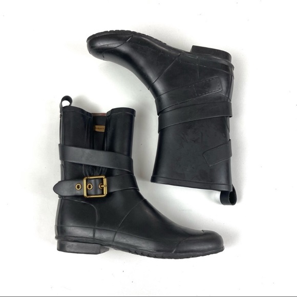 Burberry Black Mini Mid Buckle Rain Boots - Picture 3 of 12